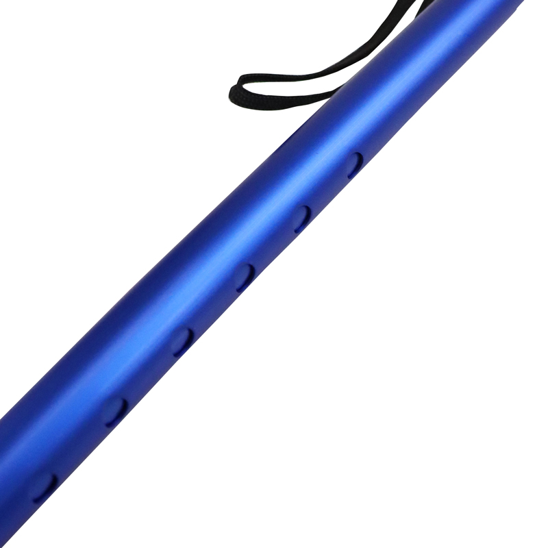 Metallic Blue Adjustable Walking Stick with Silicone Derby Handle