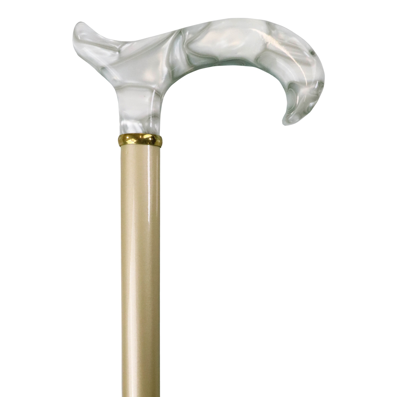 Pearl Marble Effect Derby Walking Cane