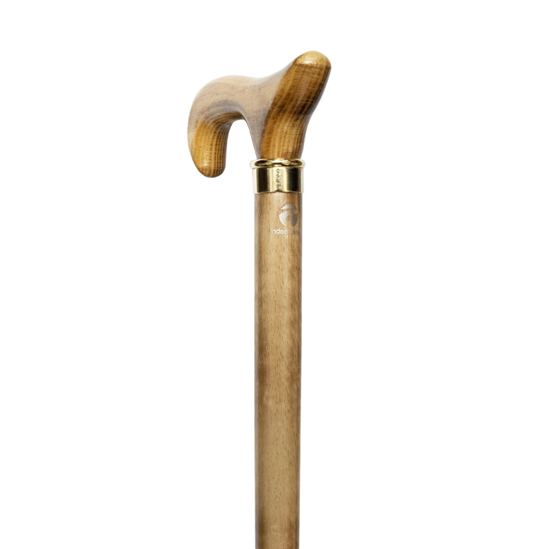 White Derby Handle Walking Cane with Beechwood Wood Shaft and