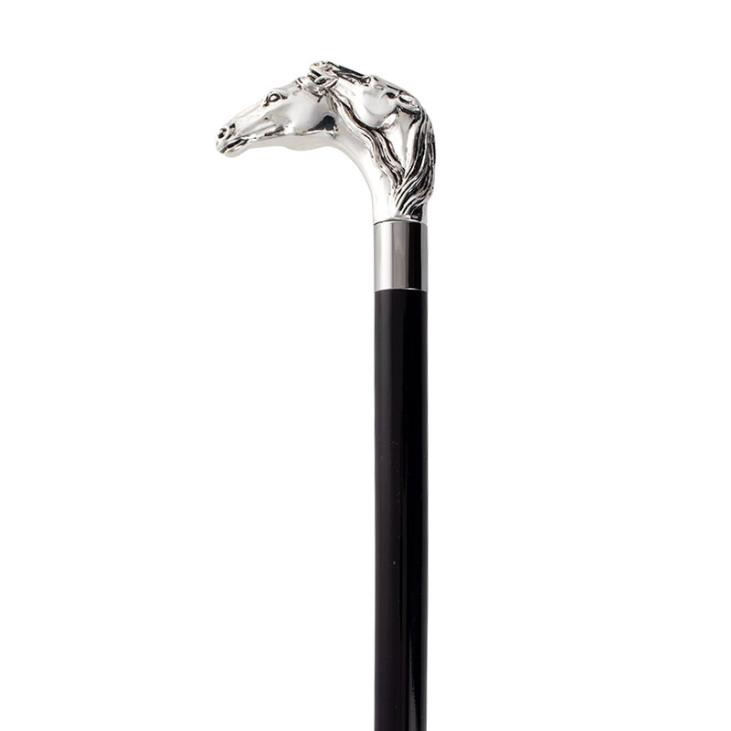 Elegant walking sticks silver horse