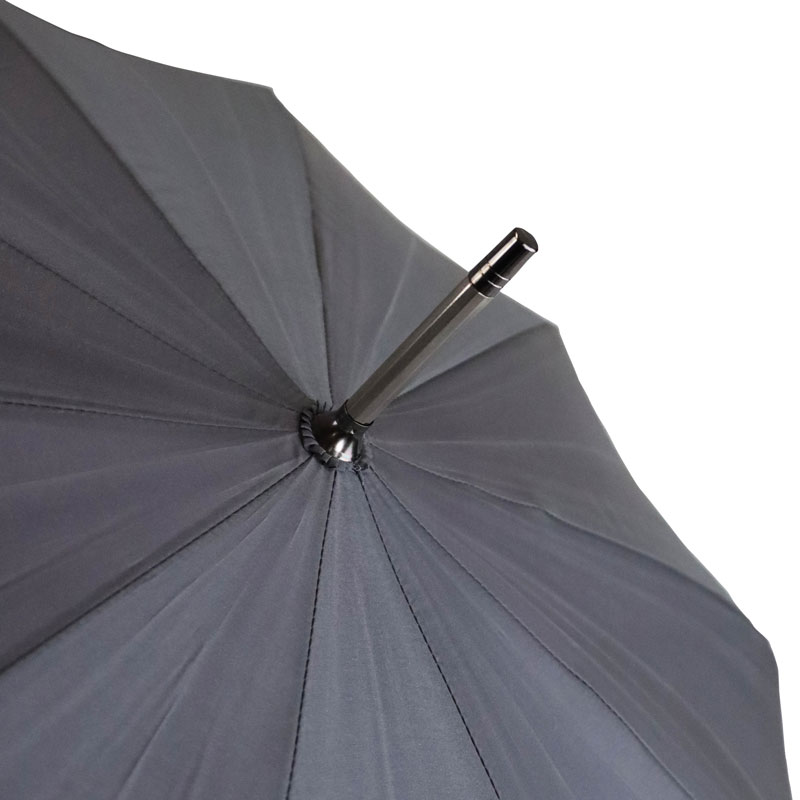 Silver-Tipped Gent's Grey Umbrella with Bamboo Handle