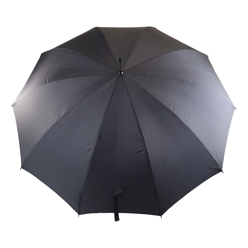 Silver-Tipped Gent's Grey Umbrella with Bamboo Handle