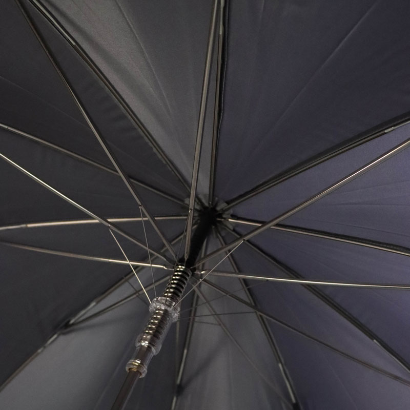 Silver-Tipped Gent's Grey Umbrella with Bamboo Handle