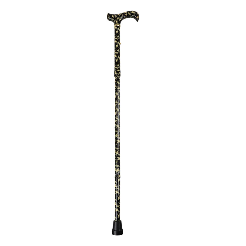 Swallow Pattern Derby Adjustable Folding Walking Stick