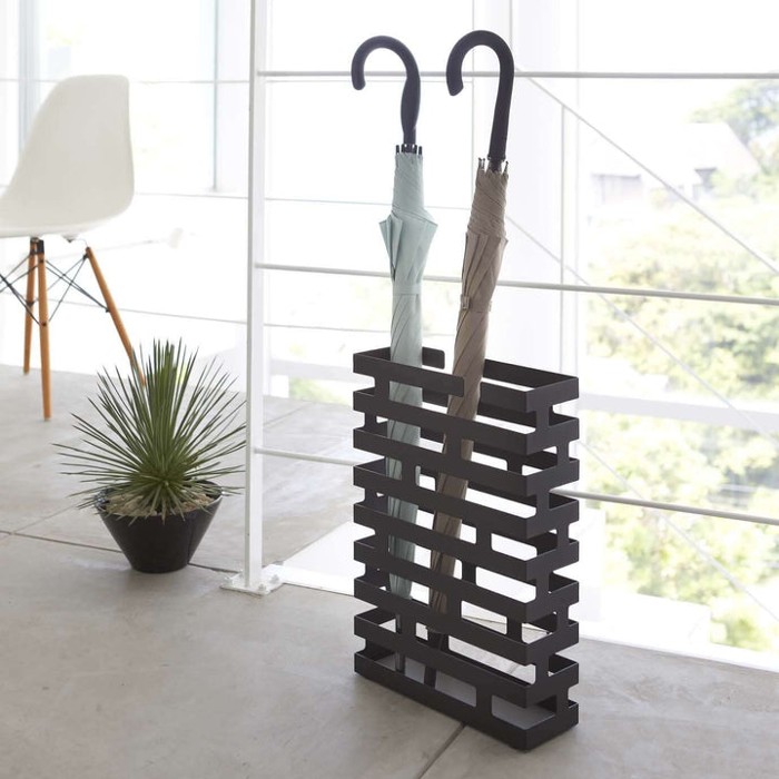 Yamazaki Home Brick Rectangular Black Walking Stick/Umbrella Stand