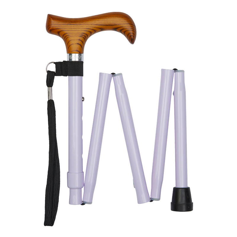 Ziggy Adjustable Mini Folding Walking Stick in Pastel Lilac