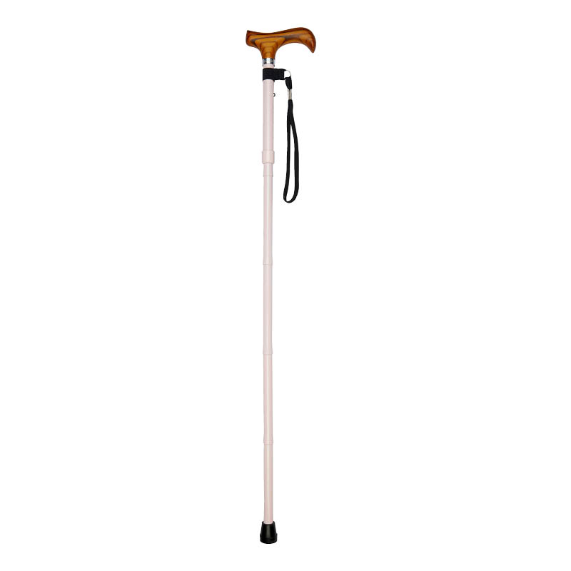 Ziggy Height-Adjustable Compact Folding Aluminium Walking Stick (Pastel Pink)