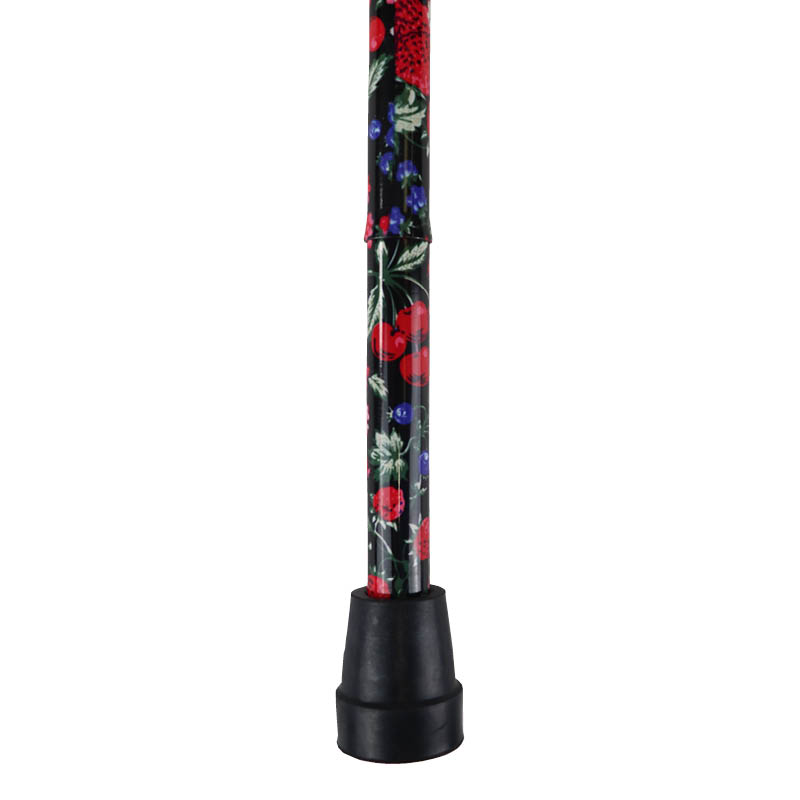 Ziggy Fruit-Pattern Adjustable Folding Walking Stick with Anatomical Handle (Left Hand)