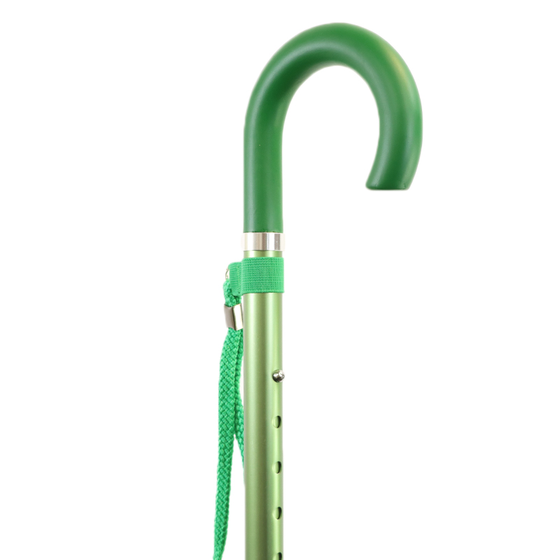 Ziggy Green Height-Adjustable Folding Crook-Handle Walking Stick