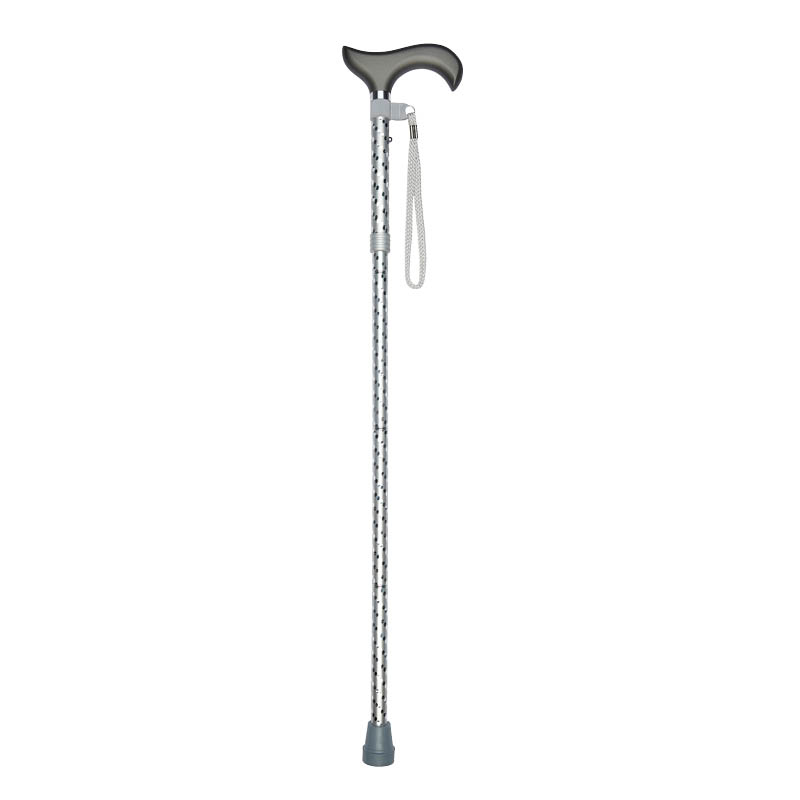 Ziggy Silver Engraved Derby-Handle Folding Easily-Adjustable Walking Stick